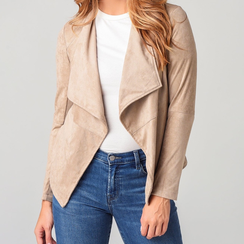 BB Dakota open front faux suede jacket